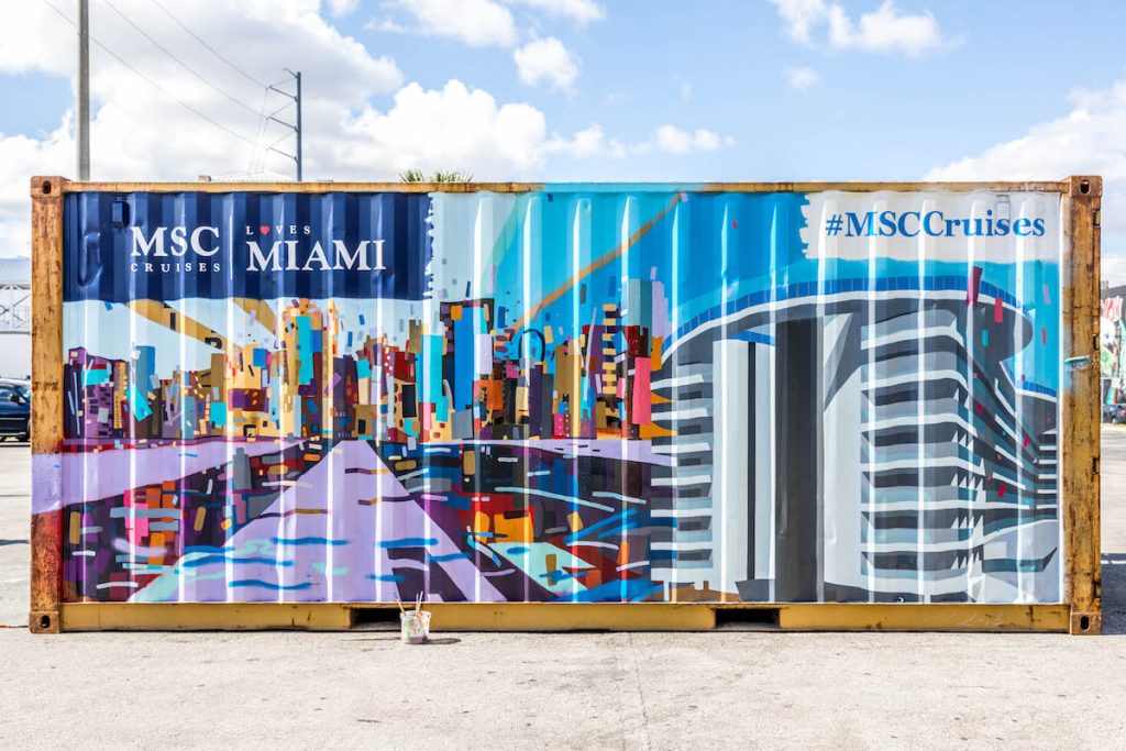 MSC Cruises shipping container art installation