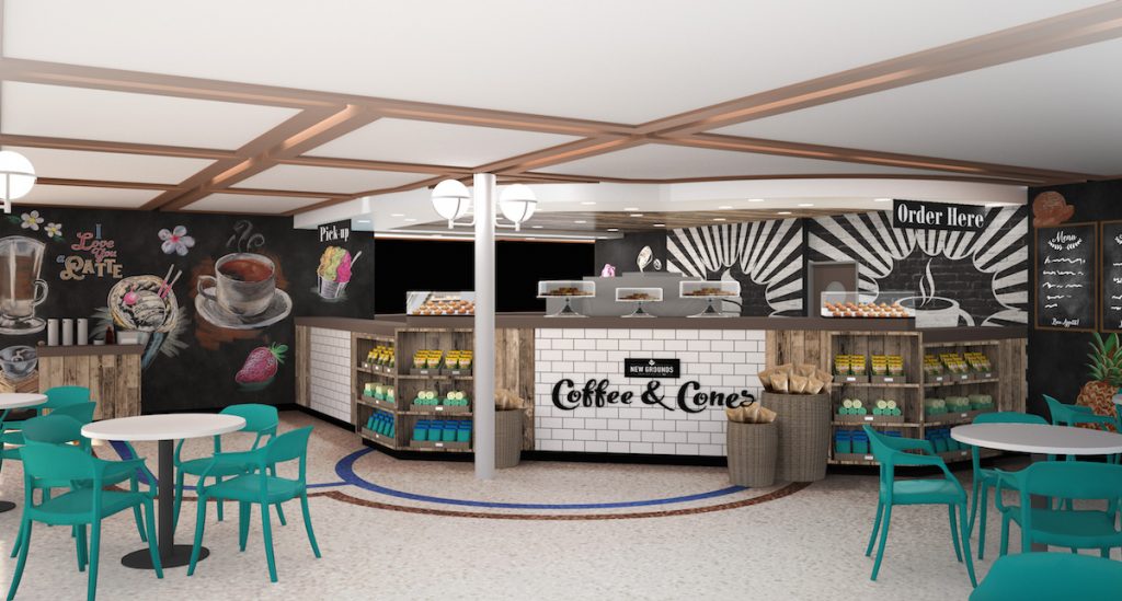 Caribbean Princess' new Coffee and Cones.
