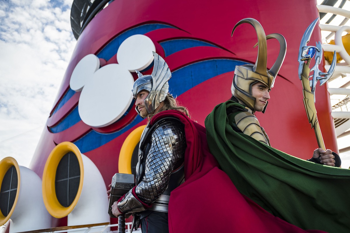 Marvel Super Heroes and Super Villains like Thor and Loki are onboard for heroic encounters during Marvel Day at Sea. The event features all-day entertainment celebrating the renowned comics, films and animated series of the Marvel Universe. (Matt Stroshane, photographer)