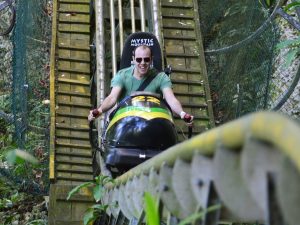 Jamaican bobsled at Mystic Mountain