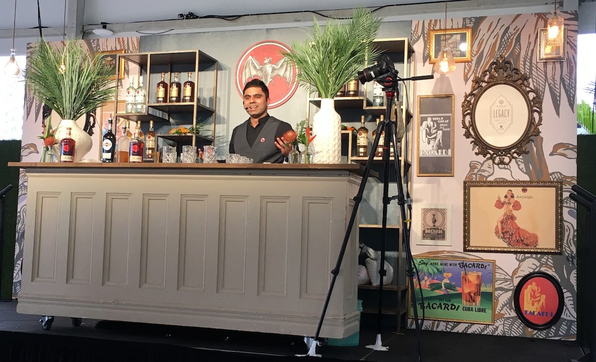 Royal Caribbean International bartender Shekhar Grover at the 2018 USBG Legacy Cocktail Competition, sponsored by Bacardi