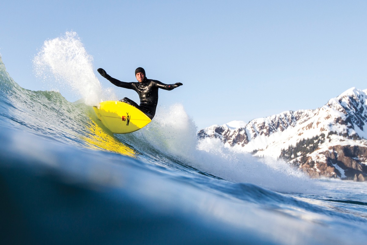 Trevor Gordon surfs Alaska