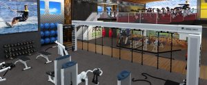 The gym facilities for athletic training at sea aboard Blue World Voyages