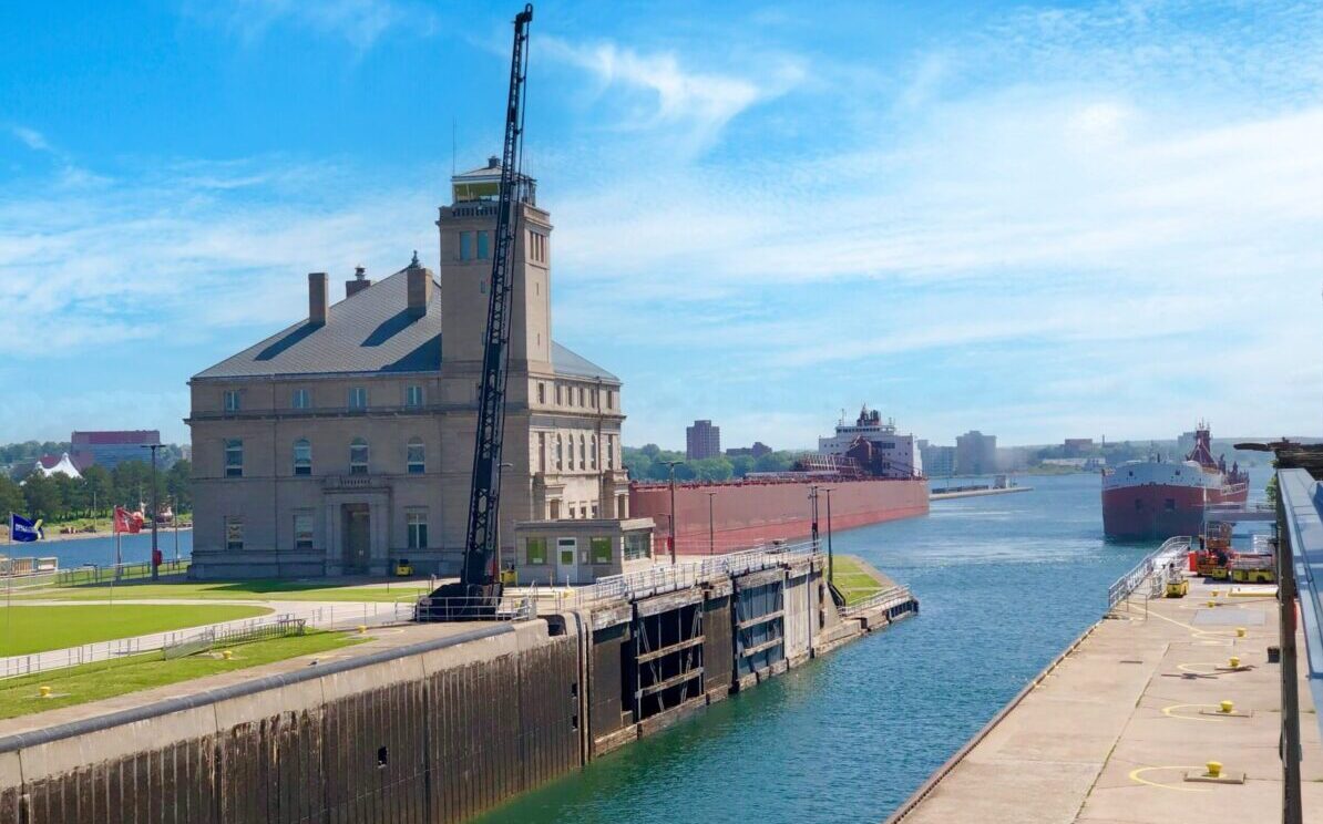 Soo Locks in Sault Ste. Marie aboard Victory Cruise Lines.