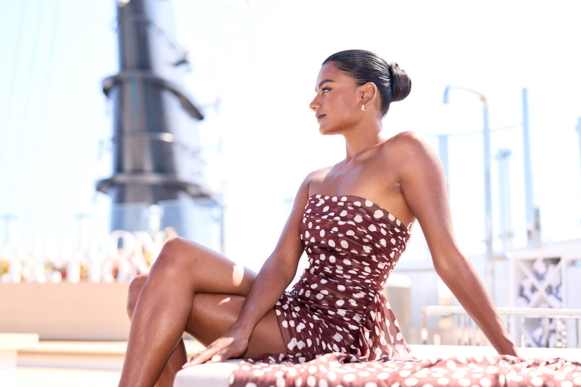 Simone Ashley, godmother of Luminara. PHOTO: Ritz-Carlton Yacht Collection/Getty Images